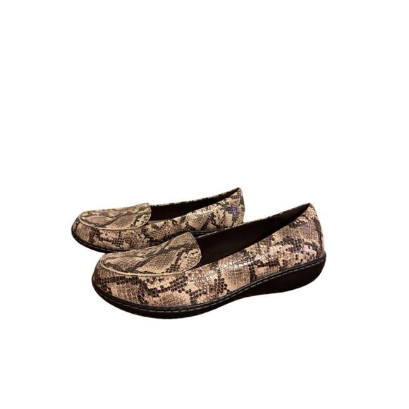 Brand New Collection by Clarks Washland Jam Natural Snake Loafers Size 11 - Picture 3 of 12